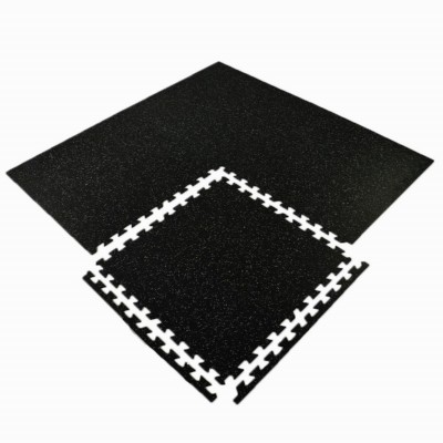 Interlocking Geneva Rubber Tile with Borders 10% Color 3/8 Inch x 35x35 Inch Qaud install with borders
