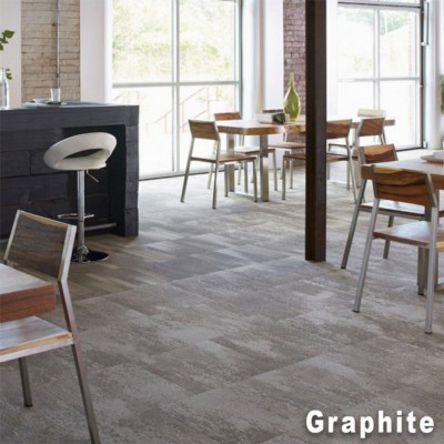 Static Commercial Carpet Tile .33 Inch x 50x50 cm per Tile Graphite in Coffee Shop