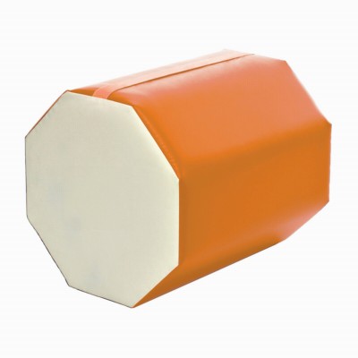 white and orange octagon mat