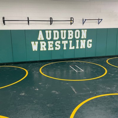 Safety Wall Pad 1x6 Ft x 2 Inch WB Z Clip ASTM Green Wall Pads in wrestling area